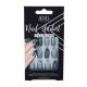 Ardell Nail Addict Premium Set umetnih nohtov z dodatki za ženske odtenek Green Glitter Chrome umetni nohti 24 kos + lepilo za umetne nohte 2 g + pilica za nohte 1 kos + potisnik za obnohtno kožico 1 kos