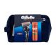 Gillette ProGlide Darilni set  brivnik Proglide 1 kos + nadomestne britvice Proglide 1 kos + gel za britje Fusion Shave Gel Sensitive 200 ml + kozmetična torbica