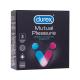 Durex Mutual Pleasure Narebreni kondomi z izboklinami in lubrikantom Performa za daljšo vzdržljivost za moške kondom 3 kos