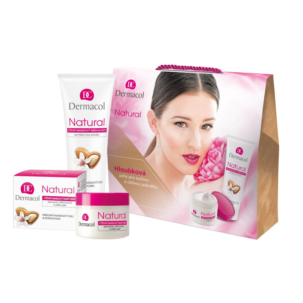 Dermacol Natural Almond Darilni set dnevna krema za obraz 50 ml + krema za roke 100 ml