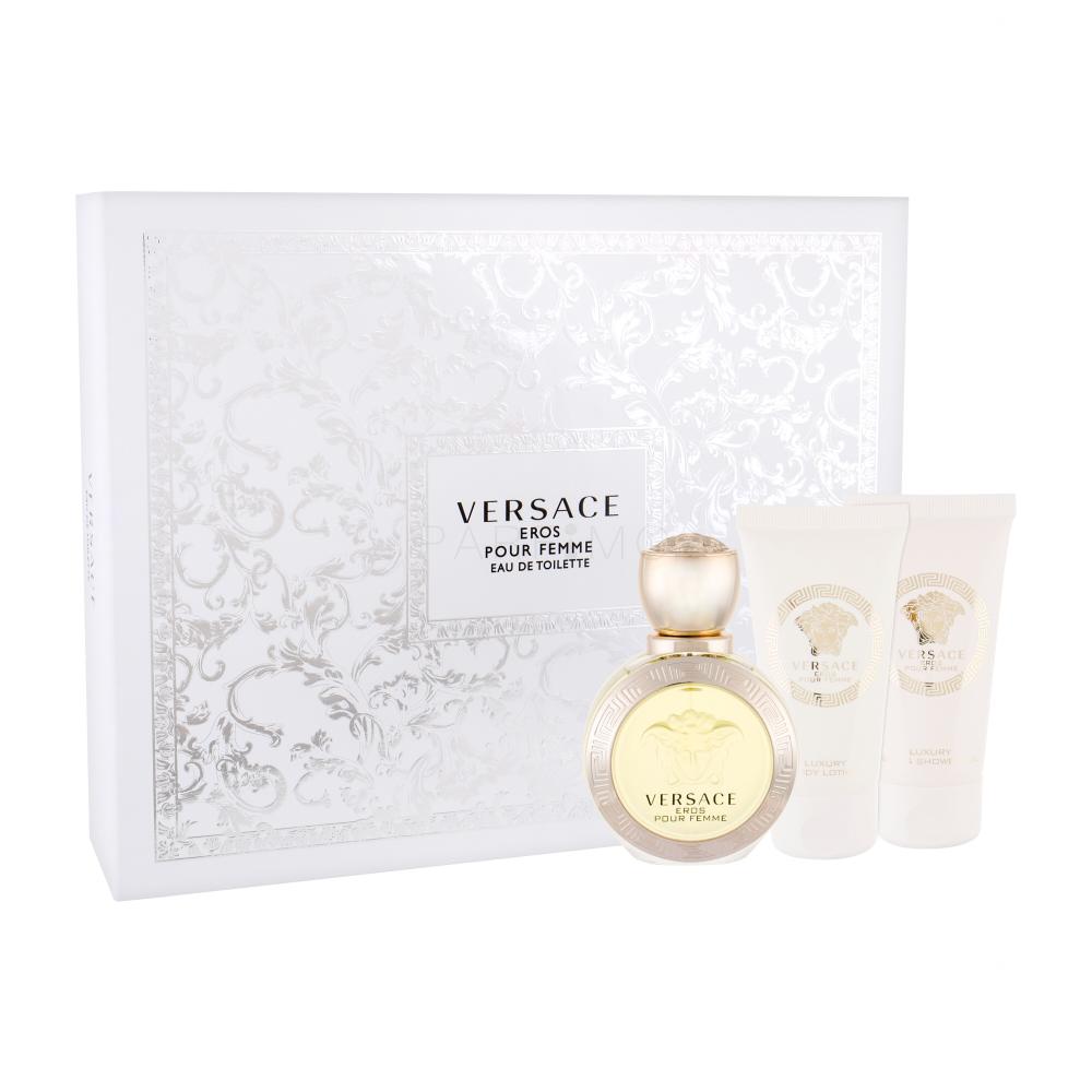 Versace Eros Pour Femme Darilni set toaletna voda 50 ml + losjon za telo 50 ml + gel za prhanje 50 ml