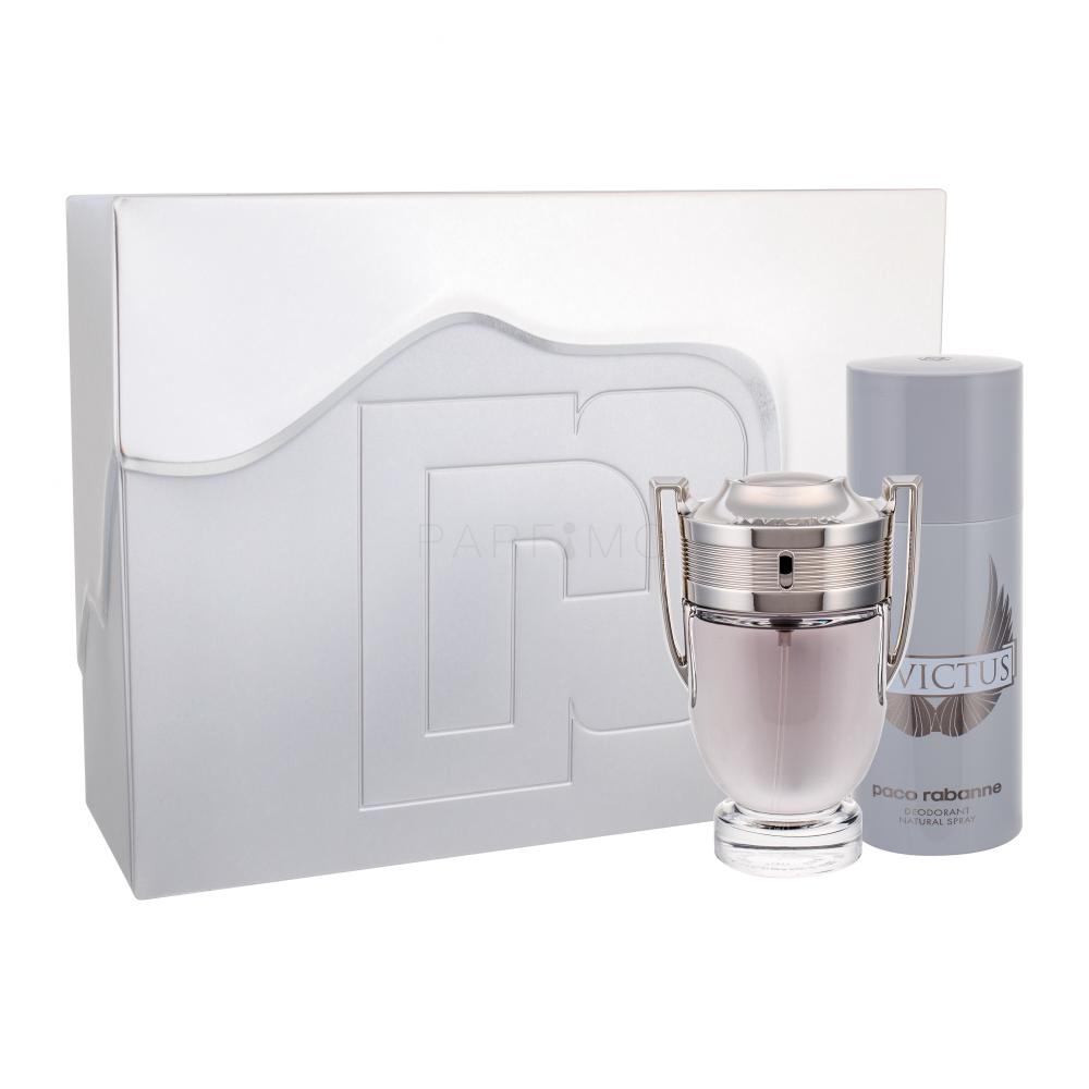 Paco Rabanne Invictus Darilni set toaletna voda 100 ml + deodorant v spreju 150 ml poškodovana škatla
