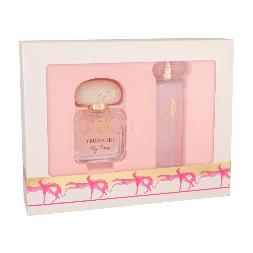 Trussardi My Name Pour Femme Darilni set parfumska voda 50 ml + olje za telo 100 ml poškodovana škatla