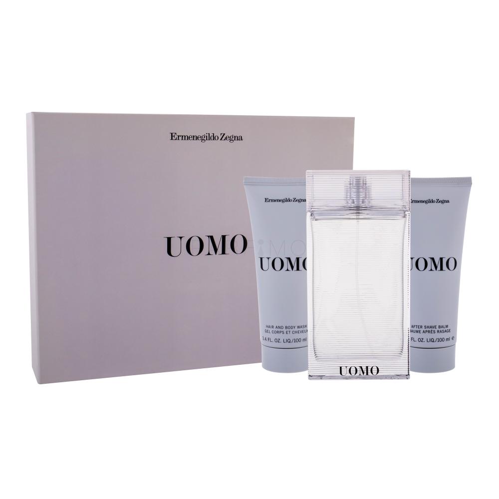 Ermenegildo Zegna Uomo Darilni set toaletna voda 100 ml + gel za prhanje 100 ml + balzam po britju 100 ml