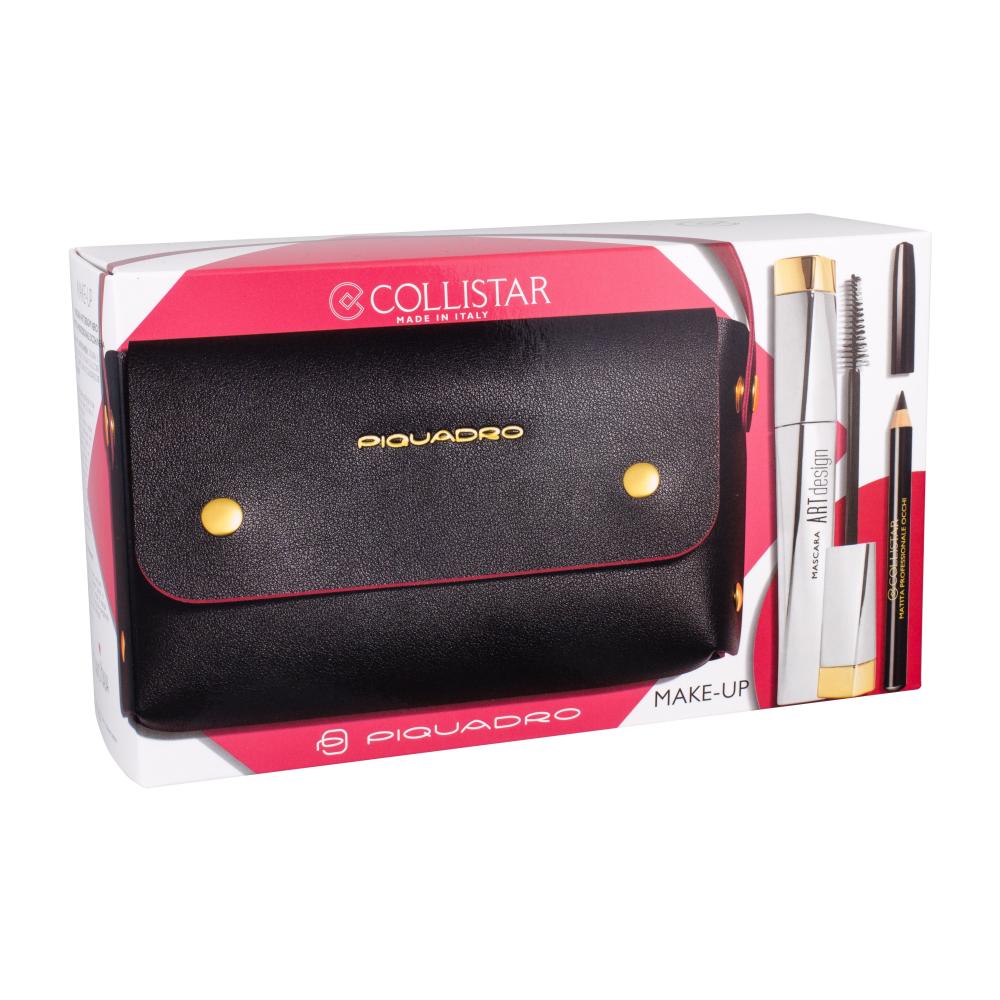 Collistar Art Design Darilni set řasenka 12 ml + tužka na oči 2 g Black + kabelka poškodovana škatla