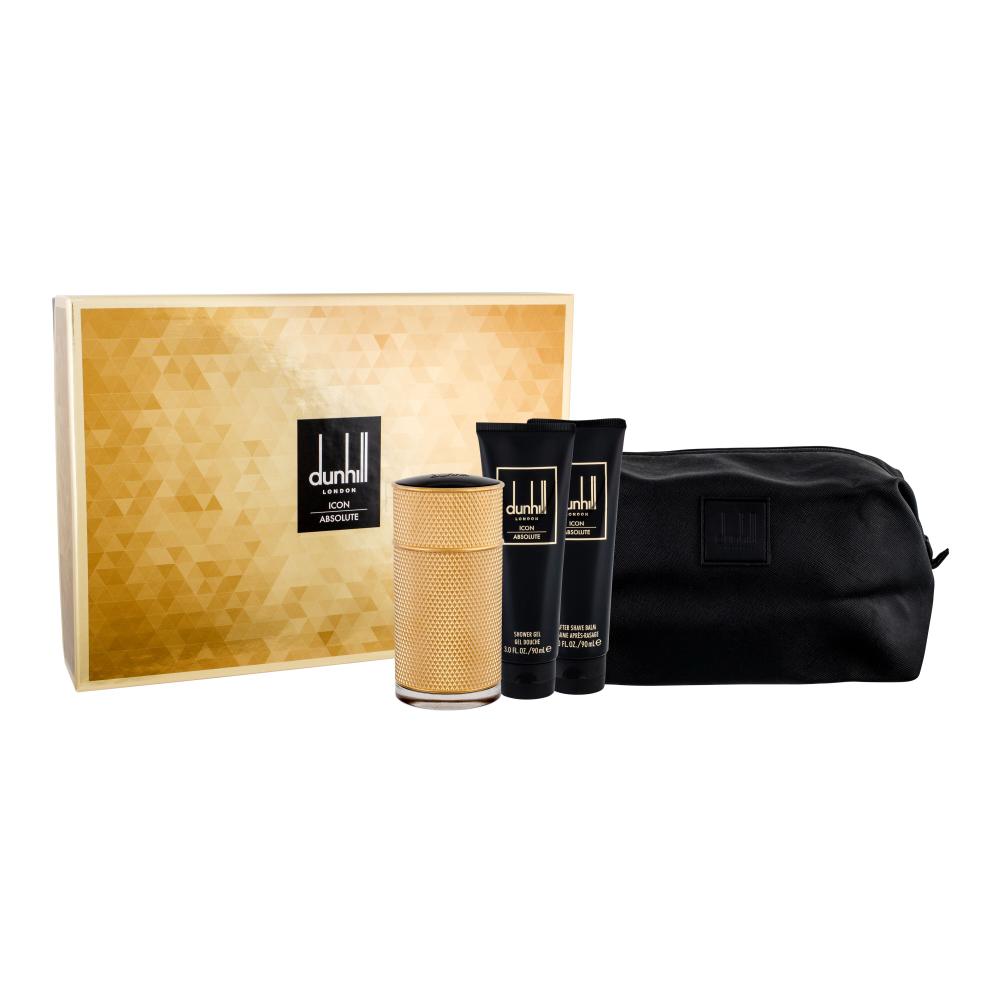 Dunhill Icon Absolute Darilni set parfumska voda 100 ml + gel za prhanje 90 ml + balzam po britju 90 ml + kozmetična torbica
