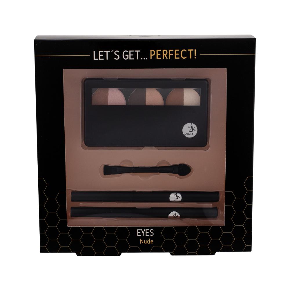 2K Let´s Get Perfect! Darilni set paletka senčil za oči 6,6 g + aplikator za senčila 1 kos + svinčnik za oči 0,2 g 086 + svinčnik za oči 0,2 g 096