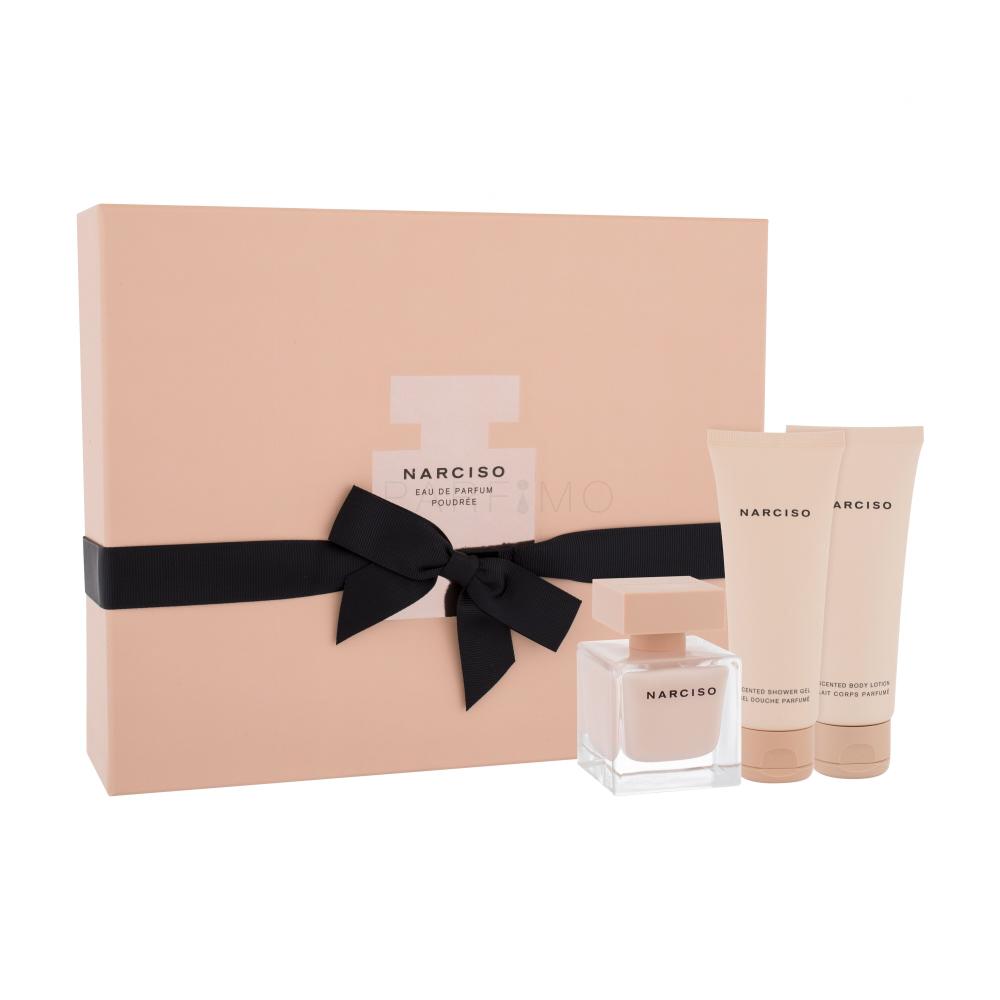Narciso Rodriguez Narciso Poudrée Darilni set parfumska voda 50 ml + krema za prhanje 75 ml + losjon za telo 75 ml