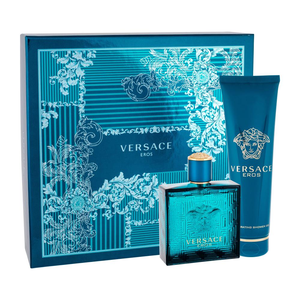 Versace Eros Darilni set toaletní voda 100 ml + sprchový gel 150 ml poškodovana škatla
