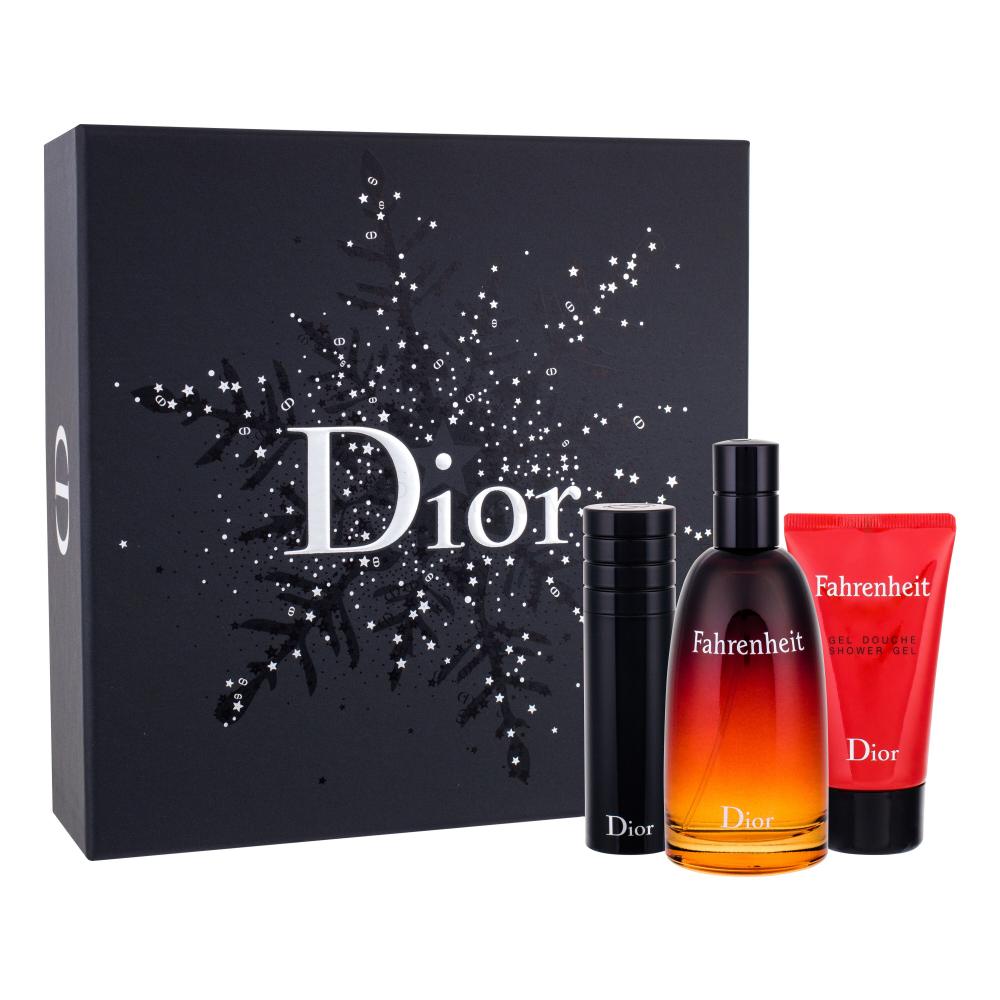 Dior Fahrenheit Darilni set toaletna voda 100 ml + gel za prhanje 50 ml + toaletna voda 10 ml poškodovana škatla