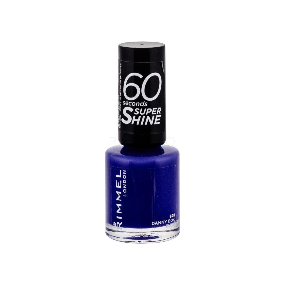 Rimmel London 60 Seconds Super Shine Lak za nohte za ženske 8 ml Odtenek 828 Danny Boy, Blue!