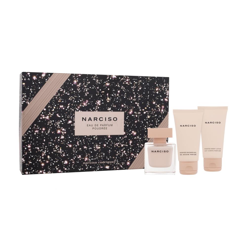Narciso Rodriguez Narciso Poudrée Darilni set parfumska voda 50 ml + krema za prhanje 50 ml + losjon za telo 50 ml