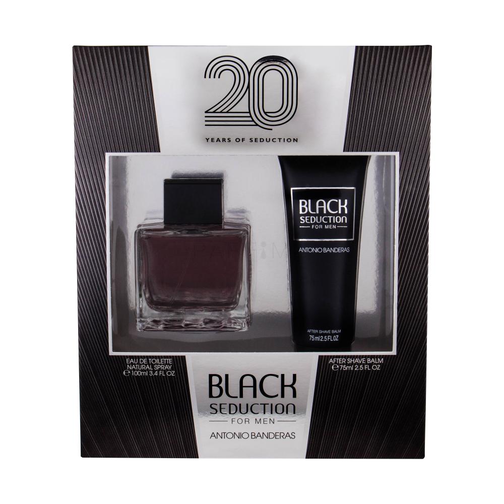 Banderas Seduction in Black Darilni set toaletní voda 100 ml + balzám po holení 75 ml poškodovana škatla