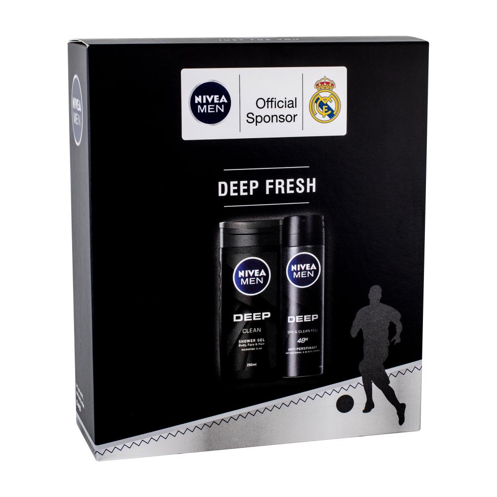 Nivea Men Deep Clean Darilni set sprchový gel 250 ml + antiperspirant 150 ml poškodovana škatla