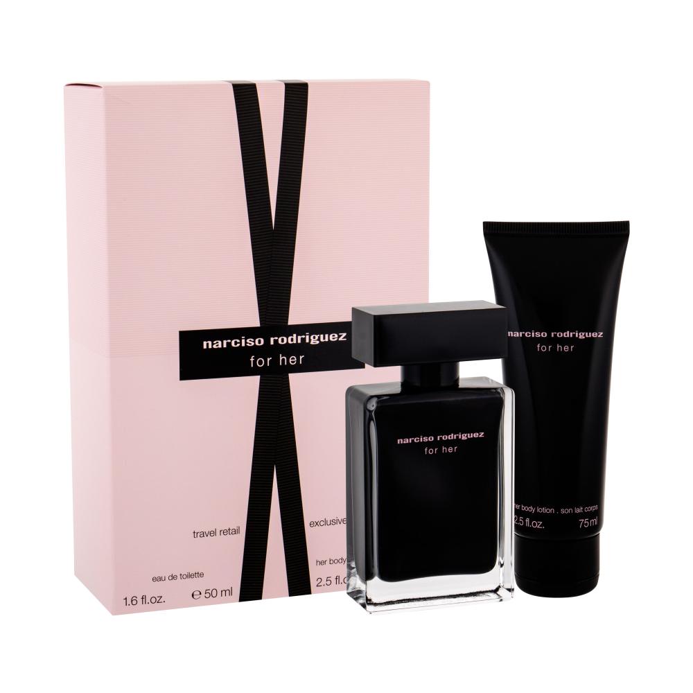Narciso Rodriguez For Her Darilni set toaletna voda 50 ml + losjon za telo 75 ml poškodovana škatla
