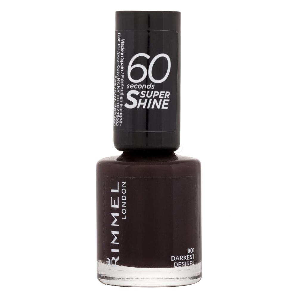 Rimmel London 60 Seconds Super Shine Lak za nohte za ženske 8 ml Odtenek 901 Darkest Desires