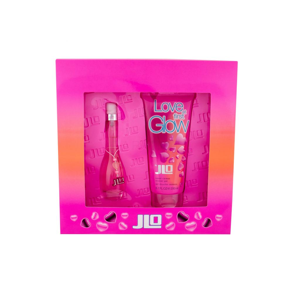 Jennifer Lopez Love At First Glow Darilni set toaletna voda 30 ml + gel za prhanje 200 ml poškodovana škatla