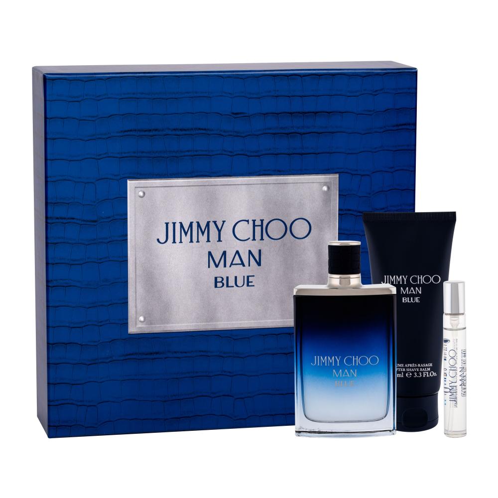 Jimmy Choo Man Blue Darilni set toaletna voda 100 ml + toaletna voda 7,5 ml + balzam po britju 100 ml