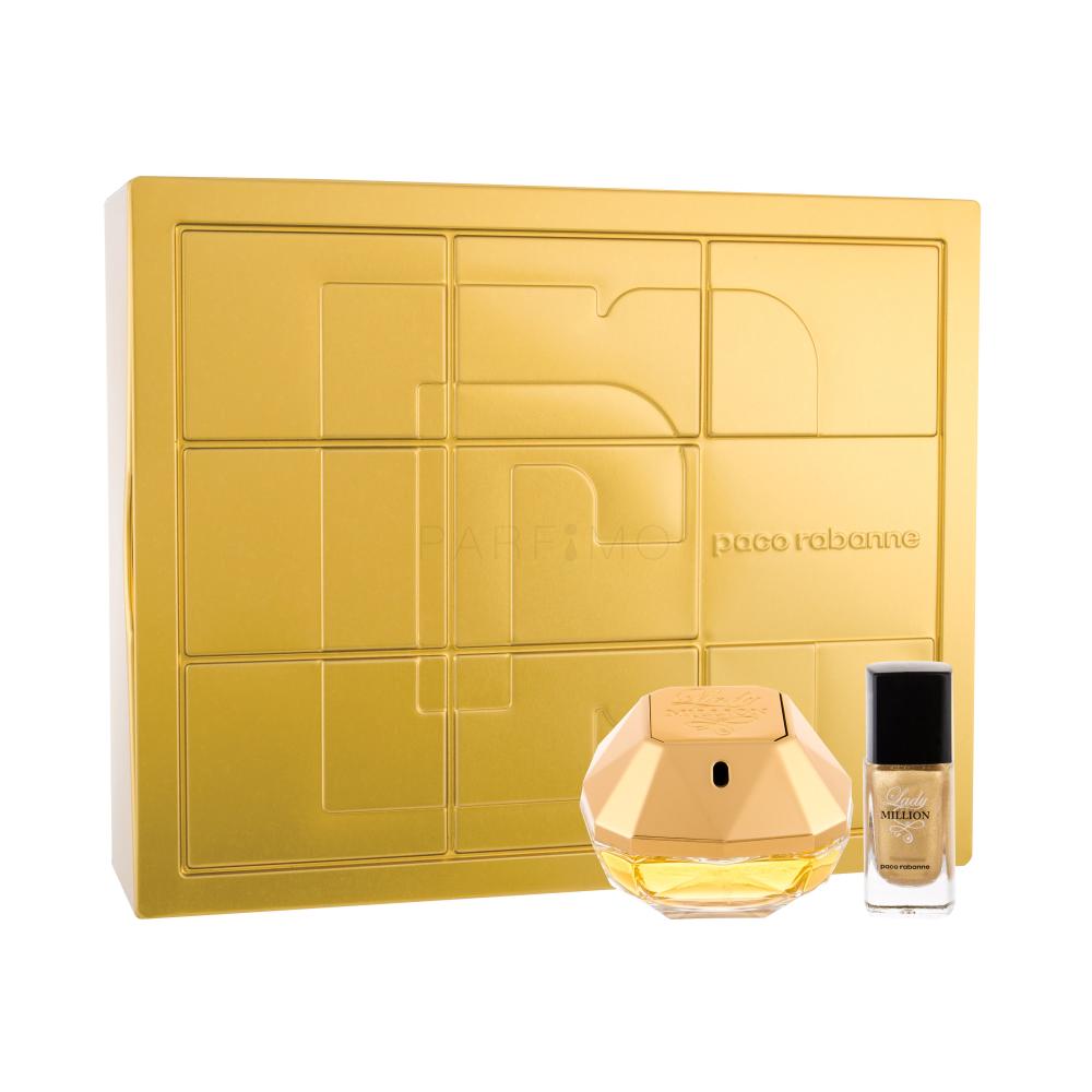Paco Rabanne Lady Million Darilni set parfumska voda 50 ml + lak za nohte 9 ml