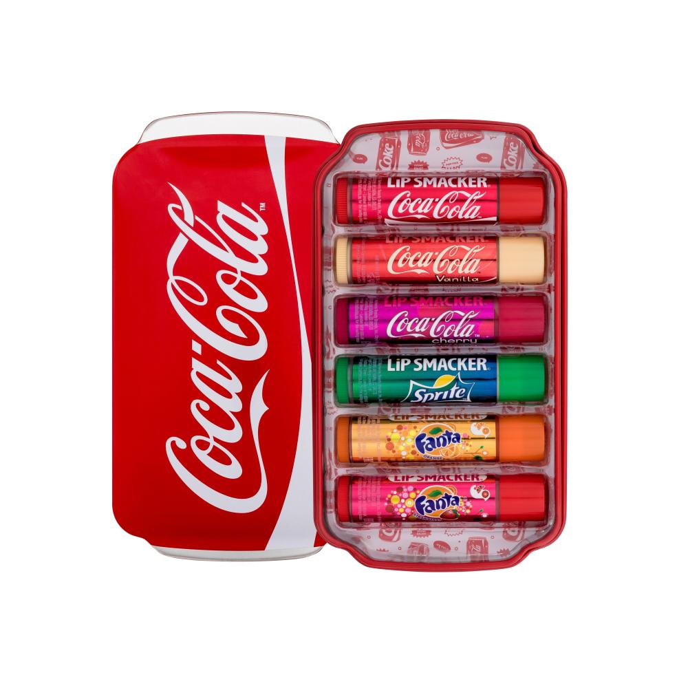 Lip Smacker Coca-Cola Lip Balm Darilni set balzam za ustnice 6 x 4 g + škatlica
