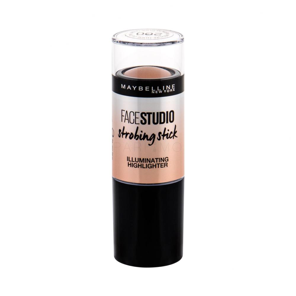 Maybelline FaceStudio Strobing Stick Osvetljevalec za ženske 9 g Odtenek 200 Medium-Nude Glow