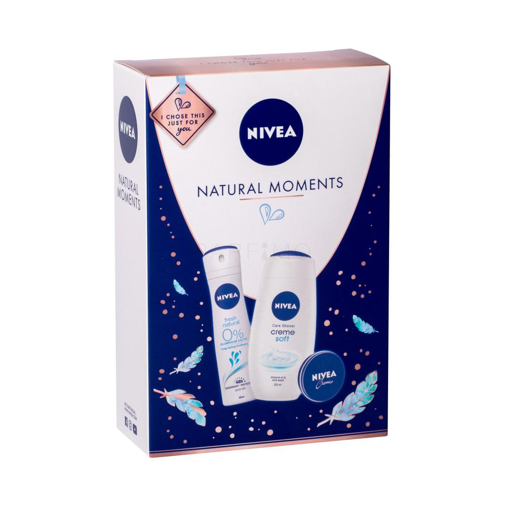 Nivea Creme Soft Darilni set krema za prhanje 250 ml + antiperspirant Fresh Natural 150 ml