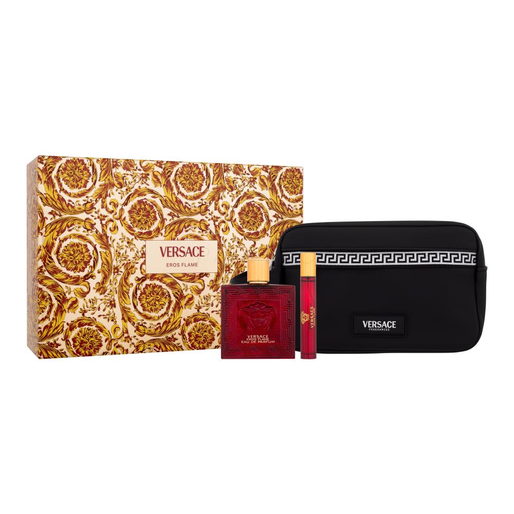 Versace Eros Flame Darilni set parfumska voda 100 ml + parfumska voda 10 ml + kozmetična torbica