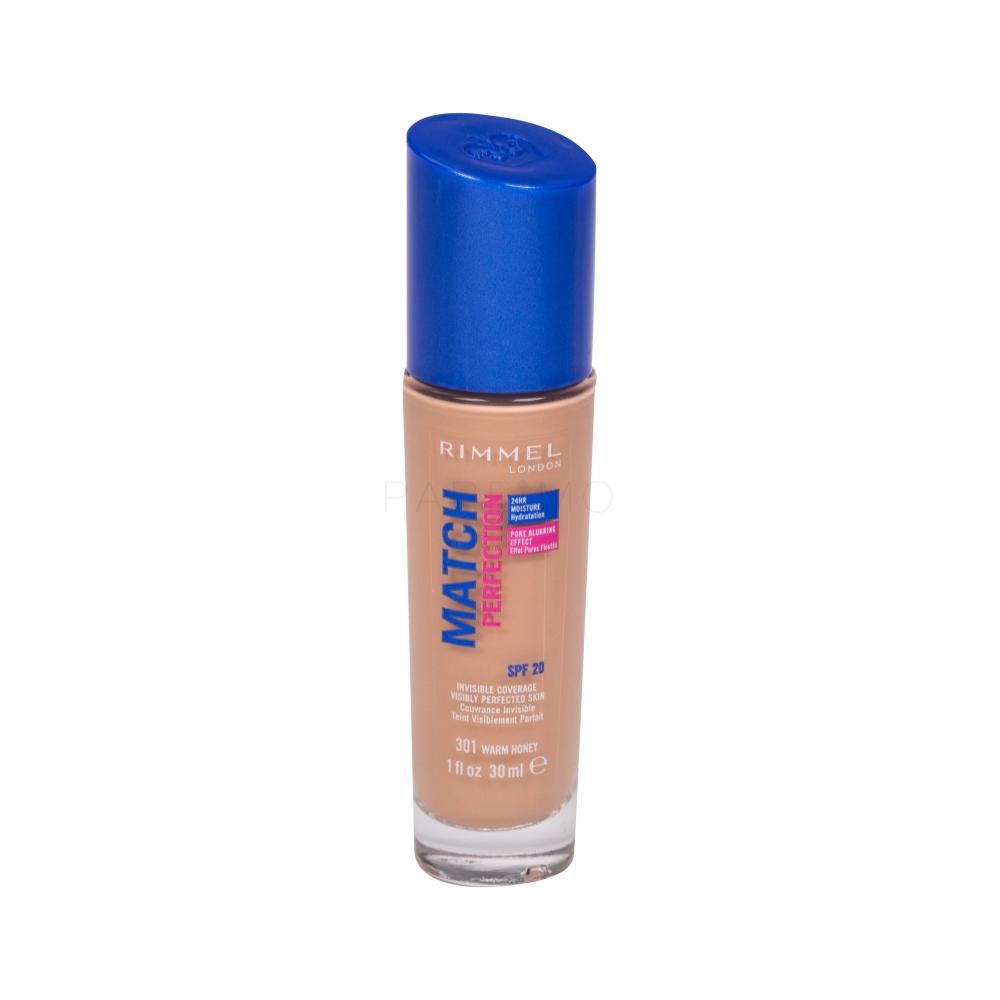 Rimmel London Match Perfection SPF20 Puder za ženske 30 ml Odtenek 301 Warm Honey