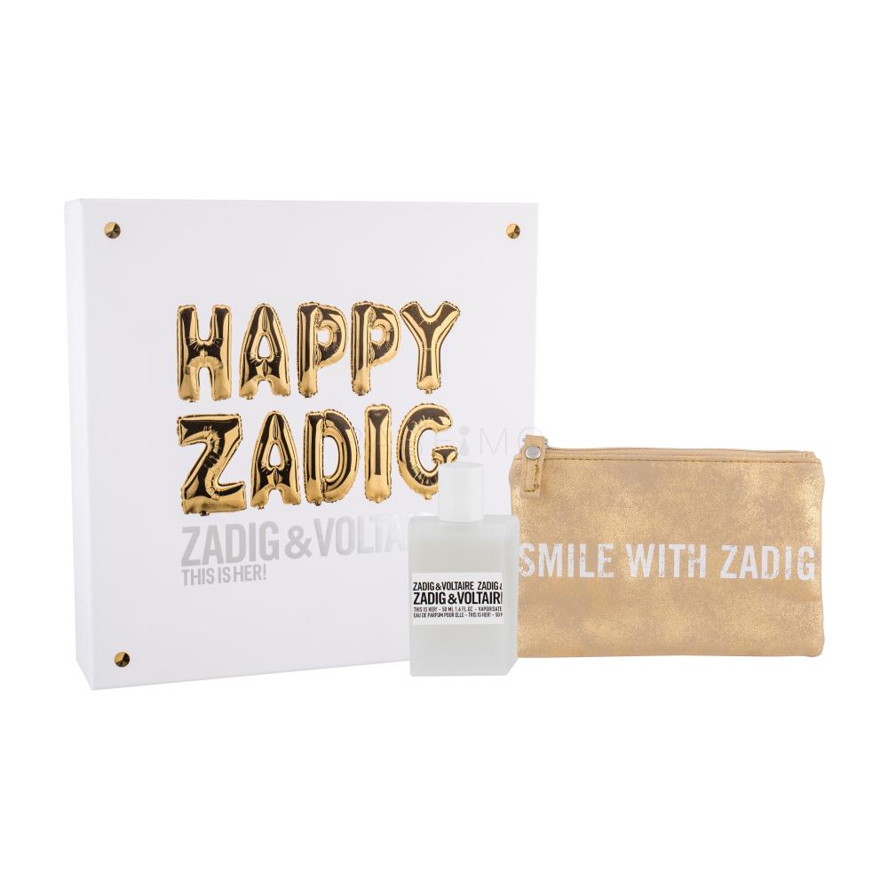 Zadig & Voltaire This is Her! Darilni set parfémovaná voda 50 ml + kosmetická taška poškodovana škatla