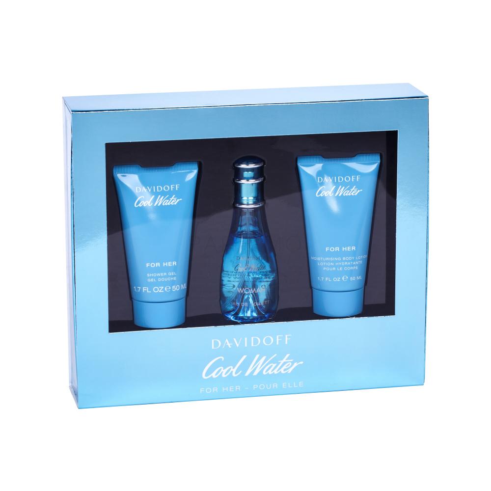 Davidoff Cool Water Darilni set toaletna voda 30 ml + gel za prhanje 50 ml + losjon za telo 50 ml poškodovana škatla