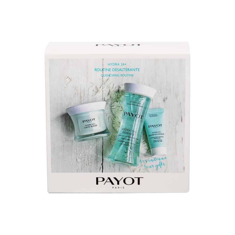 PAYOT Hydra 24+ Crème Glacée Darilni set denní pleťová péče 50 ml + hydratační vyhlazující emulze 125 ml + pleťová maska 15 ml poškodovana škatla