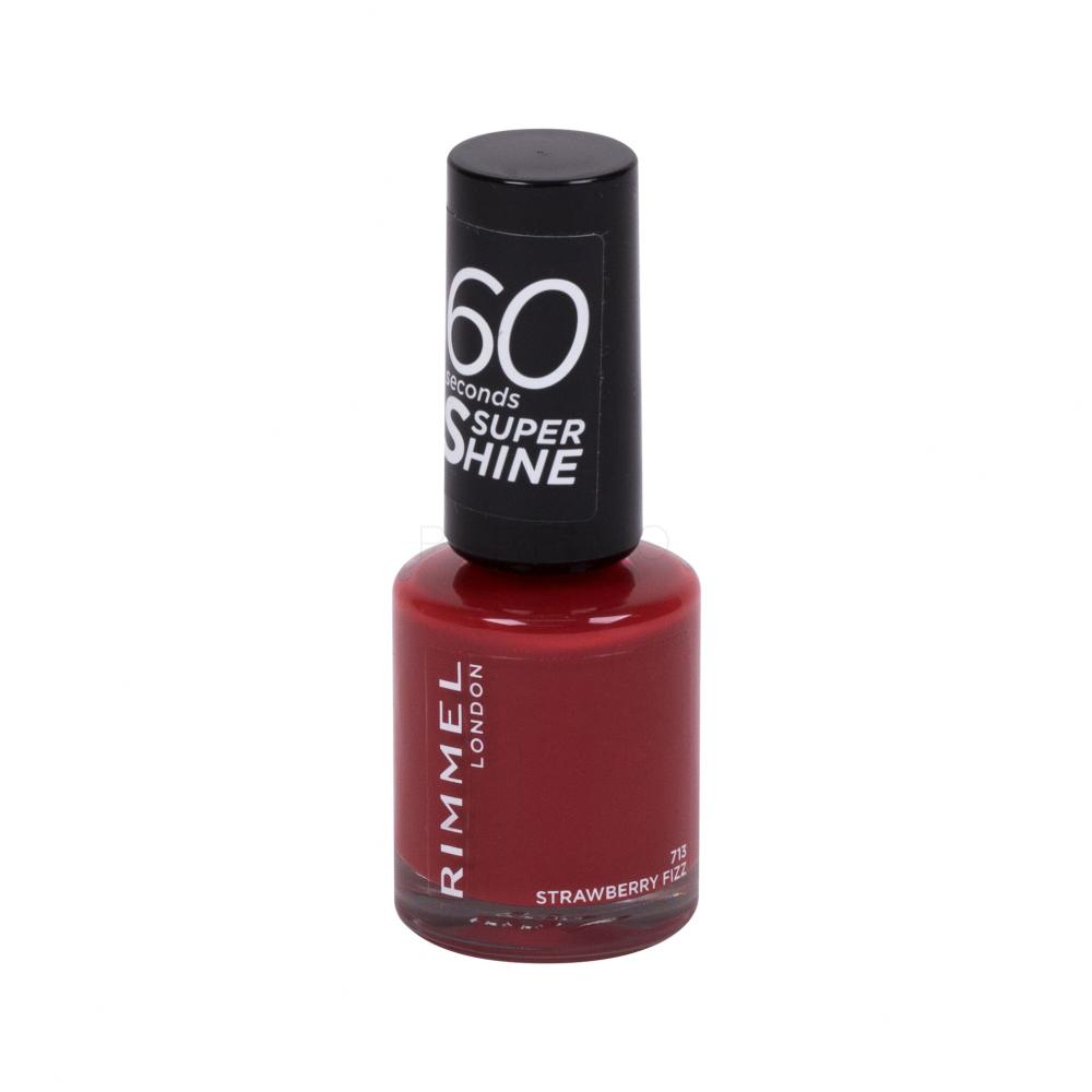 Rimmel London 60 Seconds Super Shine Lak za nohte za ženske 8 ml Odtenek 713 Strawberry Fizz
