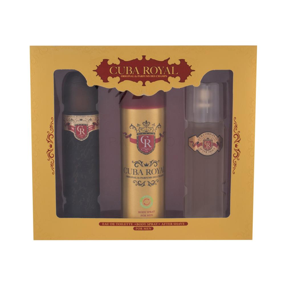 Cuba Royal Darilni set toaletna voda 100 ml + deodorant 200 ml + vodica po britju 100 ml poškodovana škatla
