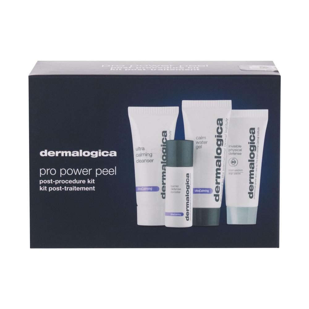 Dermalogica UltraCalming™ Super Sensitive Shield SPF30 Darilni set krema za sončenje SPF30 7 ml + čistilni gel 7 ml + serum za obraz Barrier Defense Booster 5 ml + pomirjajoč gel Calm Water 10 ml
