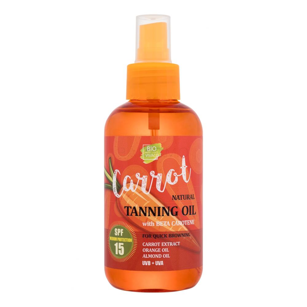 Vivaco Bio Carrot Tanning Oil SPF15 Zaščita pred soncem za telo 150 ml