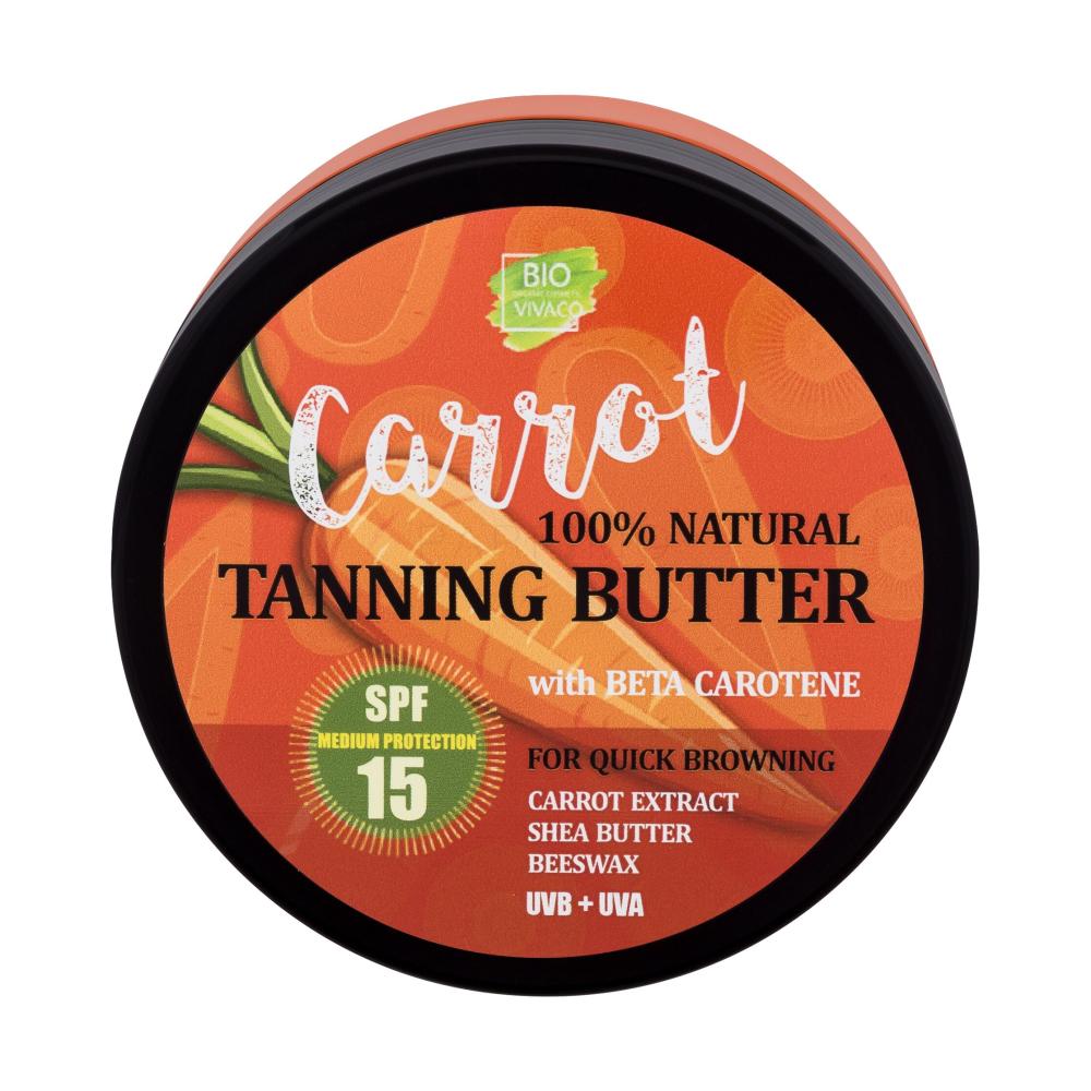 Vivaco Bio Carrot Tanning Butter SPF15 Zaščita pred soncem za telo 150 ml