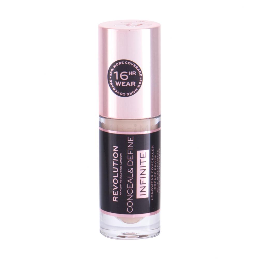 Makeup Revolution London Conceal & Define Infinite Korektor za ženske 5 ml Odtenek C4