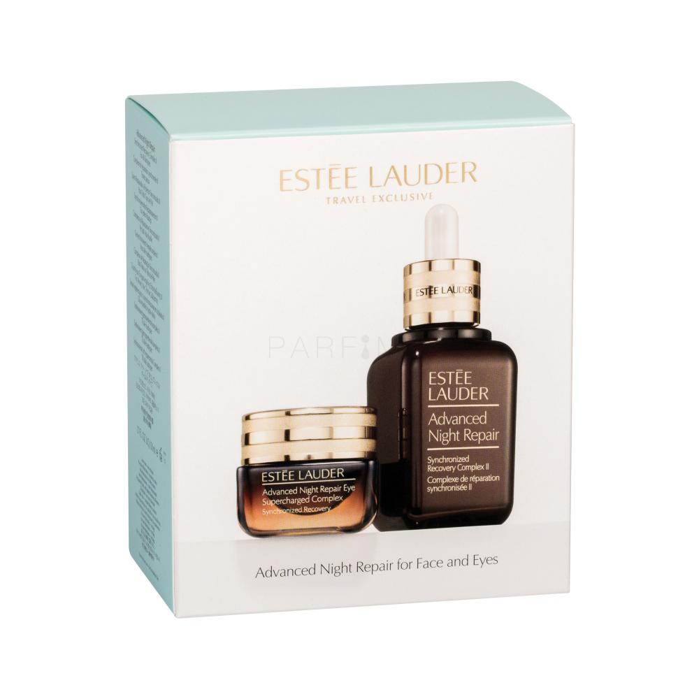 Estée Lauder Advanced Night Repair Synchronized Recovery Complex II Darilni set nočna obnovitvena krema za obraz 50 ml + nega za področje okoli oči Eye Supercharged Complex 15 ml poškodovana škatla