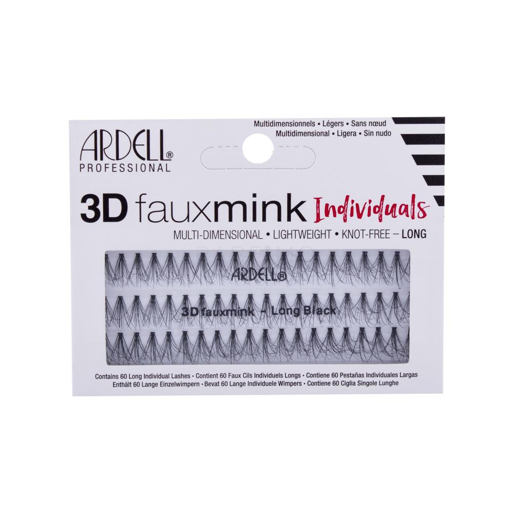 Ardell 3D Faux Mink Individuals Long Umetne trepalnice za ženske 60 kos Odtenek Black