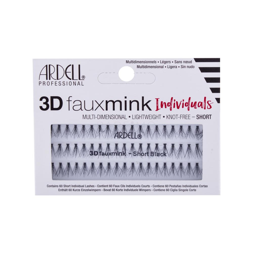 Ardell 3D Faux Mink Individuals Short Umetne trepalnice za ženske 60 kos Odtenek Black