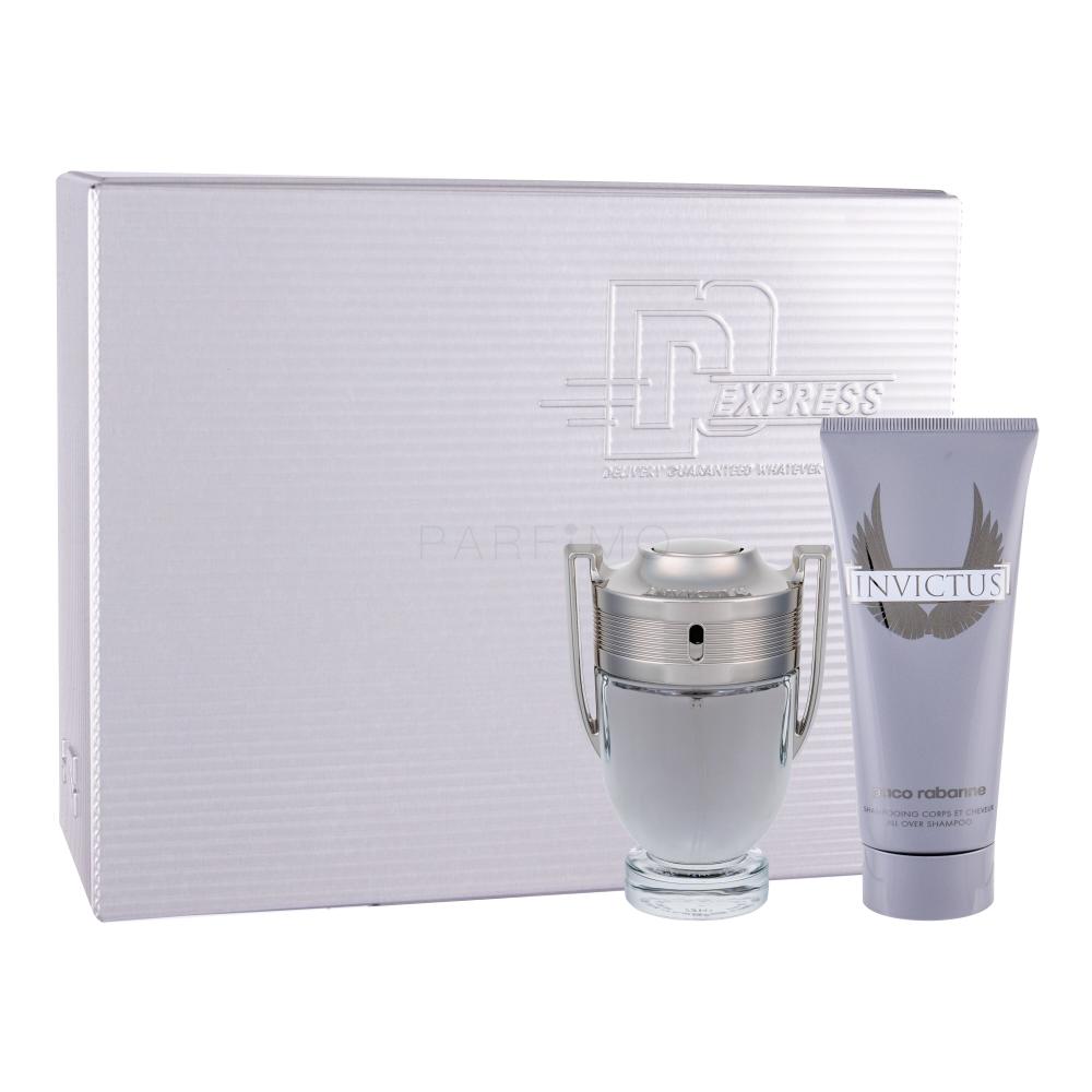 Paco Rabanne Invictus Darilni set toaletna voda 50 ml + gel za prhanje 100 ml poškodovana škatla