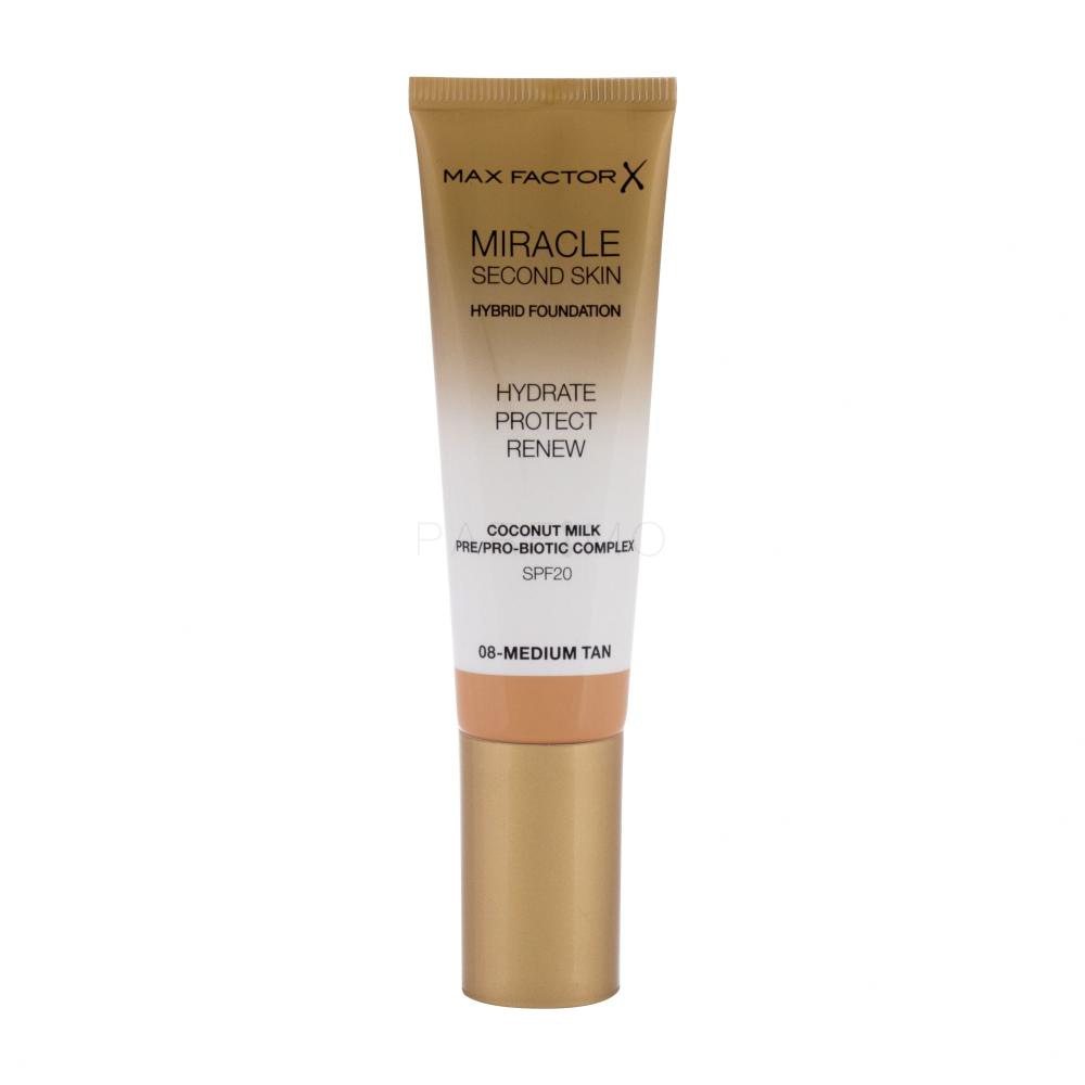 Max Factor Miracle Second Skin SPF20 Puder za ženske 30 ml Odtenek 08 Medium Tan
