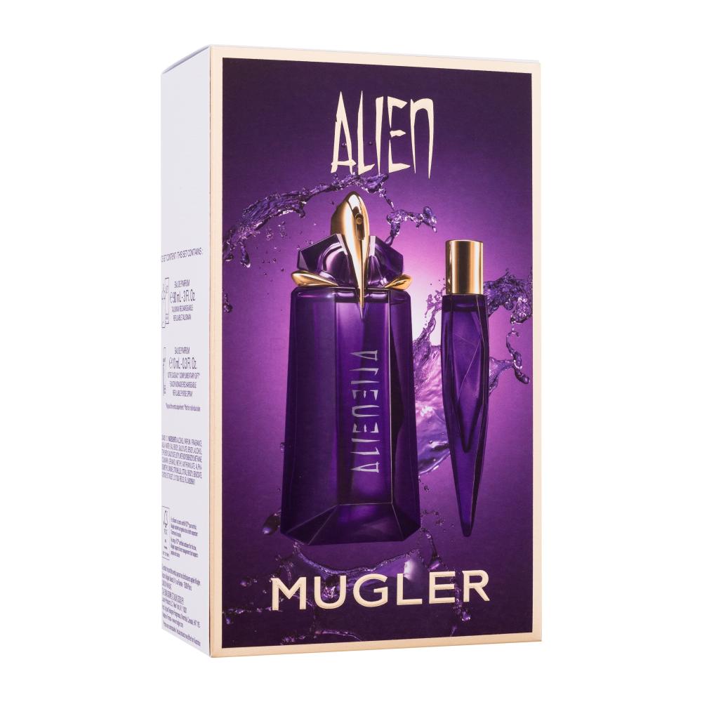 Mugler Alien Darilni set parfumska voda 90 ml + parfumska voda 10 ml za ponovno polnjenje