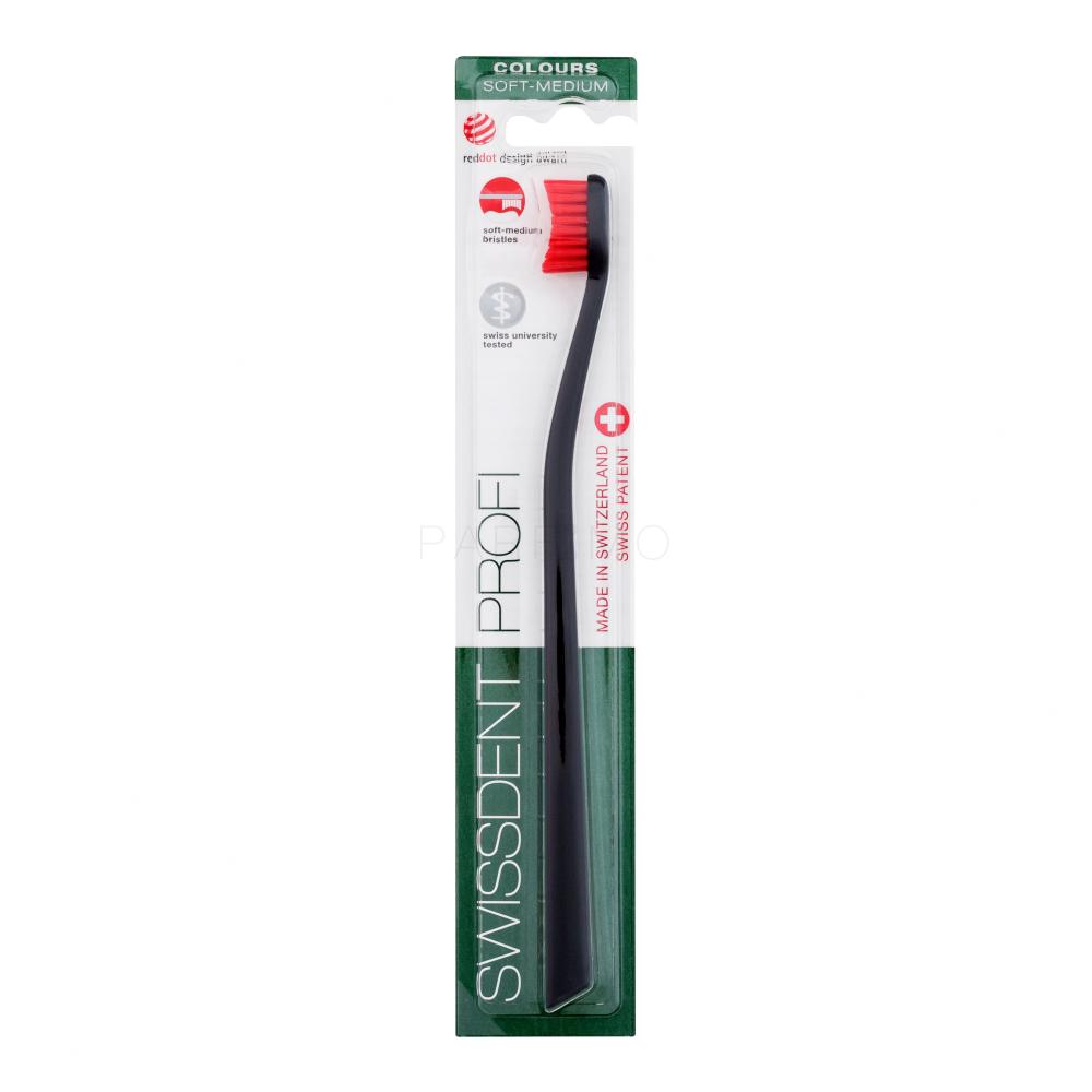 Swissdent Profi Colours Soft Medium Zobna ščetka 1 kos Odtenek Black&Red