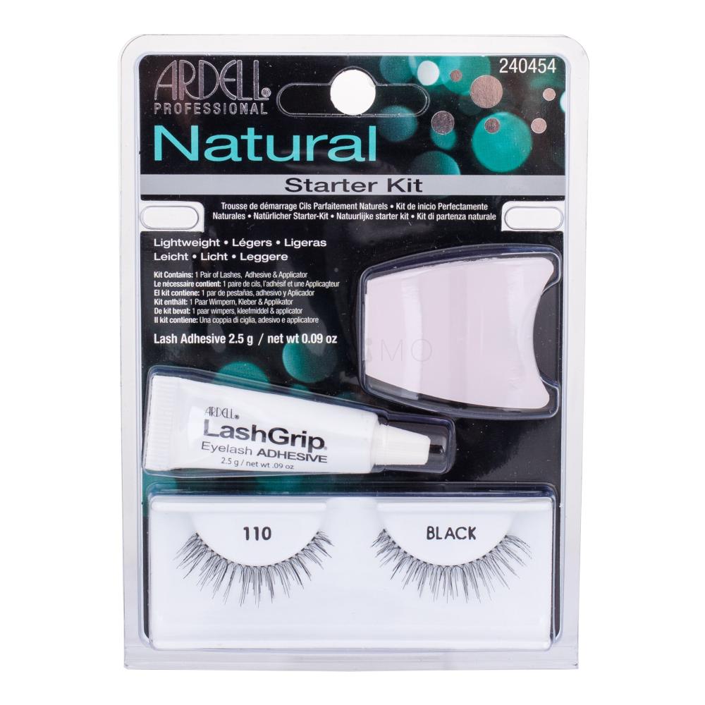 Ardell Natural 110 Darilni set umělé řasy 1 pár + lepidlo na řasy LashGrip 2,5 g + aplikátor 1 ks poškodovana embalaža