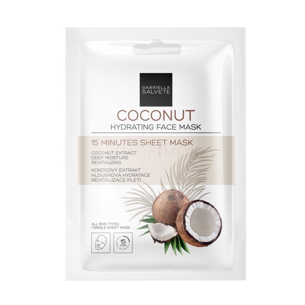 Gabriella Salvete 15 Minutes Sheet Mask Maska za obraz za ženske 1 kos Odtenek Coconut