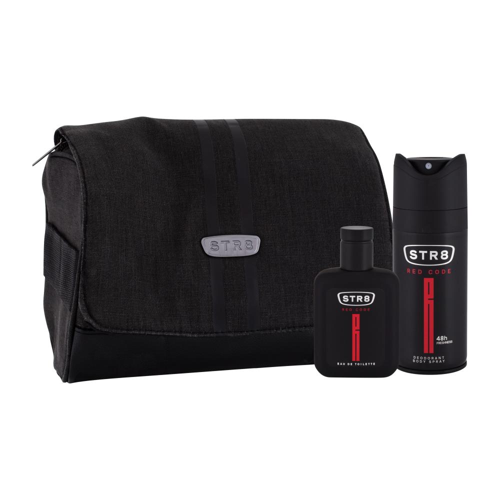 STR8 Red Code Darilni set toaletní voda 50 ml + deodorant 150 ml + kosmetická taštička poškodovana embalaža