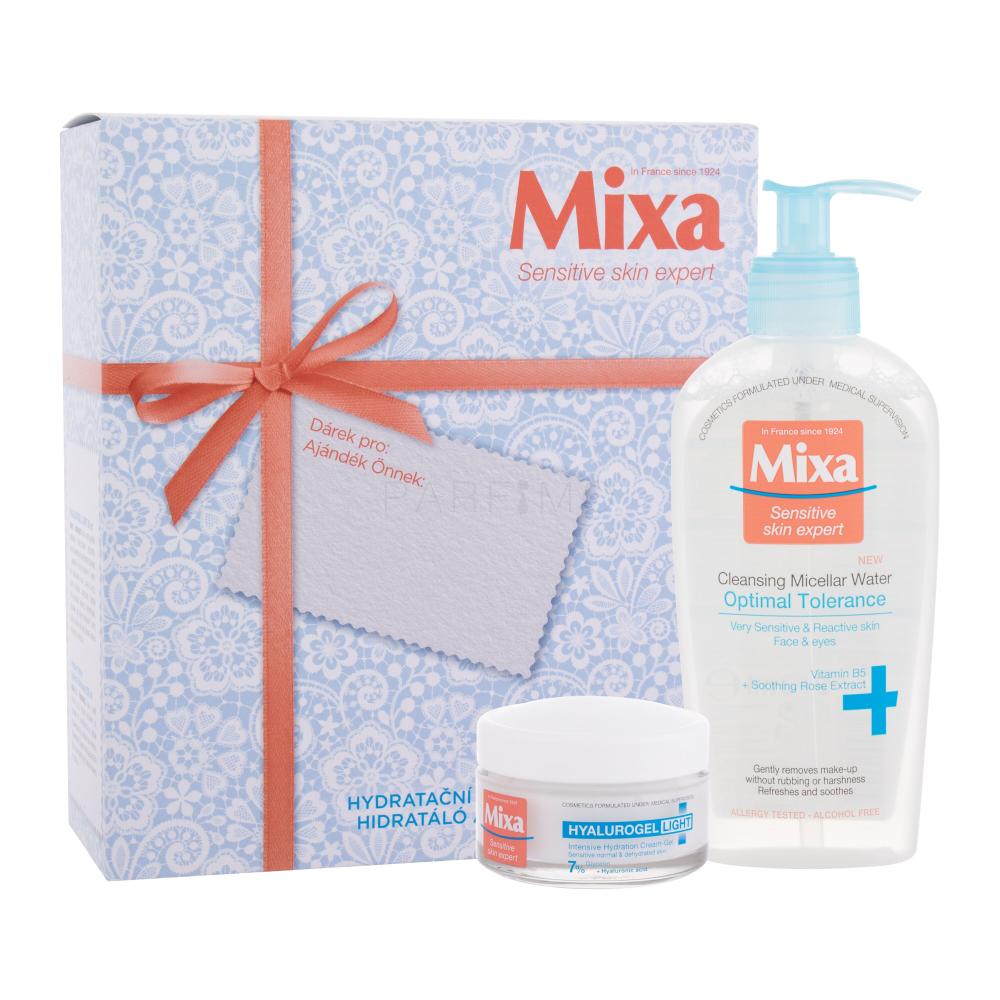 Mixa Hyalurogel Darilni set krema za obraz Sensitive Skin Expert Hyalurogel Light 50 ml + micelarna vodica Sensitive Skin Expert Optimal Tolerance 200 ml