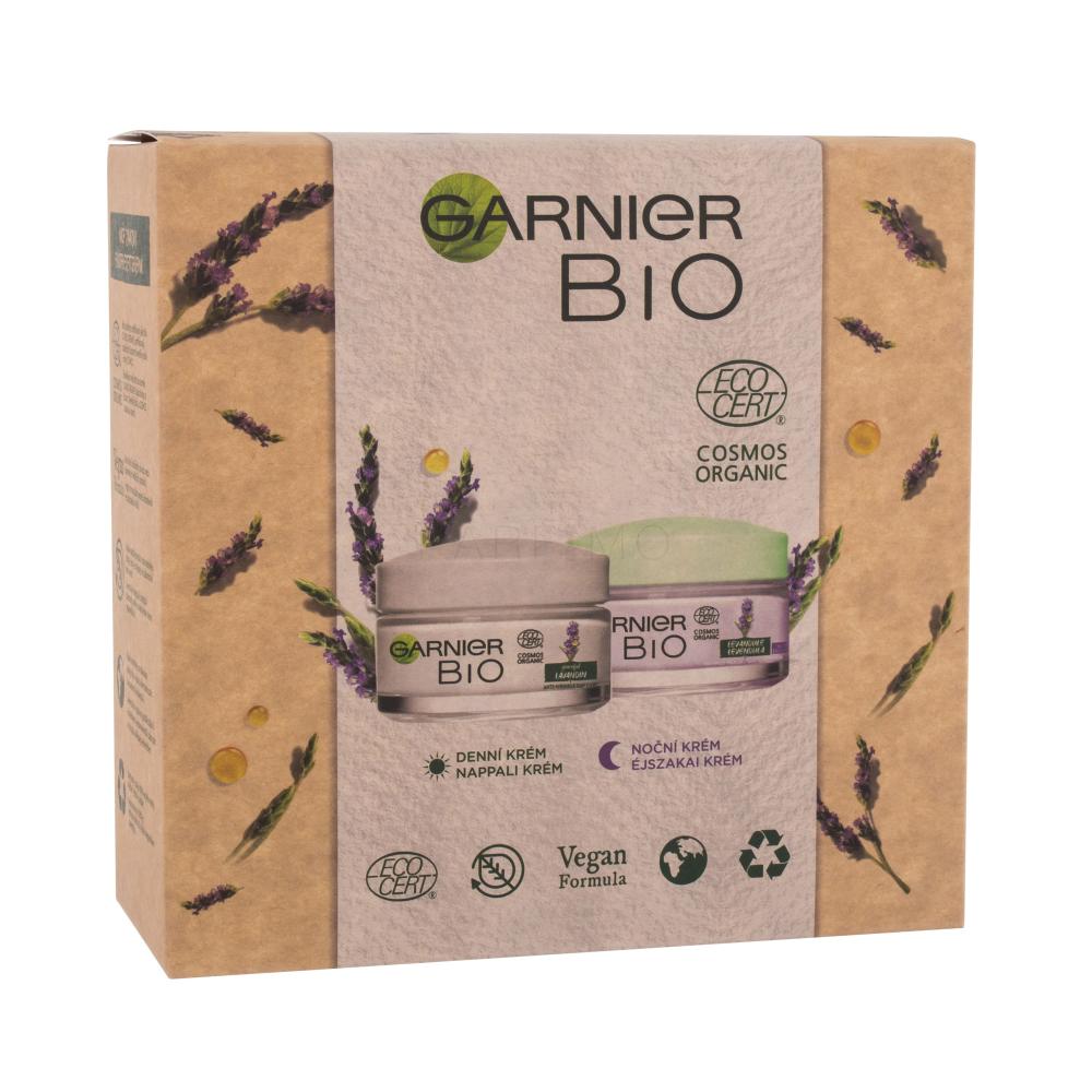 Garnier Bio Lavender Darilni set krema za obraz Bio Anti-Wrinkle Day Care 50 ml + nočna krema za obraz Bio Anti-Wrinkle Night Care 50 ml