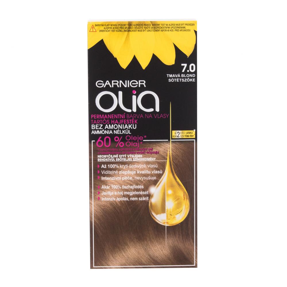 Garnier Olia Permanent Hair Color Barva za lase za ženske 50 g Odtenek 7,0 Dark Blonde